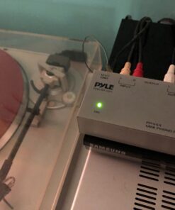 Pyle Phono Turntable Preamp - Mini Electronic Audio Stereo Phonograph Preamplifier with RCA Input, RCA Output & Low Noise Operation Powered by 12 Volt DC Adapter (PP444),Gray Basic model 41 81xZL780vL 2