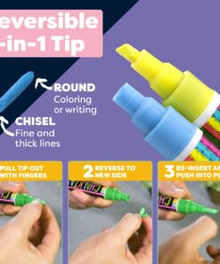 CHALK MARKERS By FANTASTIC MEGA 18 Pack, BEST Art, Menu Board Bistro Boards - Glass & Window Paint Marker Pens - Reversible 6mm Fine or Chisel Tip Classic - 18 Pack 27 81xaHgzjsHL