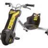 Razor PowerRider 360 – Electric Tricycle, Up to 9 mph, Welded Steel Fork, 12V Powered Ride-On for Ages 8 and Up, Black, Yellow