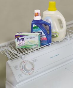 Household Essentials 05100 Rear Display Over-The-Washer Storage Shelf | Organize and Store Laundry Room Supplies | White 31 81xb70RQ5ML