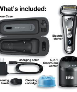 Alternative view of Braun Electric Razor for Men, Waterproof Foil Shaver, Series 9 Pro 9477cc, Wet & Dry Shave, with Portable Charging Case, ProLift Beard Trimmer, 5-in-1 Cleaning & Charging SmartCare Center, Silver 9477cc Shaver