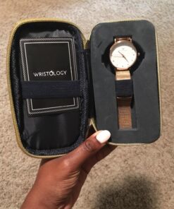 Wristology 10 Styles Maxi Crystal Watch Leather Band - Interchangeable Genuine Leather Strap - Large Easy to Read Watch with Second Hand for Women, Men, Nurses, Teachers Rose Gold Metal Mesh 50 81xgT5n3EJL