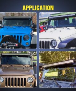 Nilight Windshield Frame Mounting Bracket for 52” LED Light Bar and Pod Light on Wrangler JK 2007-2017, 2 Years Warranty For 2007-2018 JK 26 81xiBaalAbL