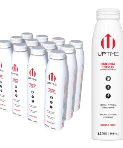 Alternative view of UPTIME – Original Citrus - Zero Sugar (12 Pack), Premium Energy Drink, 12oz Bottles, Natural Caffeine, Sparkling, Natural Flavors, 5 Calories 12 Fl Oz (Pack of 12)