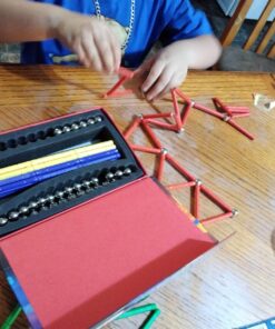 CMS MAGNETICS - (156-Piece Multi-Color Magnet Building Toy Tin Box Case Construction Sticks Set STEM Educational Learning Activity for Brain Development, Creativity, Imagination, Attention Span 156-Piece Multi-Color 23 81xit1fdNrL