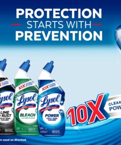 Lysol Power Toilet Bowl Cleaner Gel, For Cleaning and Disinfecting, Stain Removal, 24oz (Pack of 12) 11 81xj2H45w9L