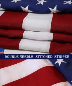 G128 American USA Flag | 5x8 Ft | StormFlyer Series Embroidered 220GSM Spun Polyester | Country Flag, Embroidered Stars, Sewn Stripes, Indoor/Outdoor, Brass Grommets, Heavy Duty, All Weather 14 81xjBPUVeAL