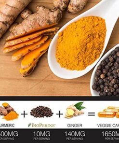 Turmeric Curcumin with BioPerine Black Pepper and Ginger - Made in USA - 120 Vegetarian Capsules for Advanced Absorption, Joints Support 120 Count (Pack of 1) 20 81xkxm5bNYL