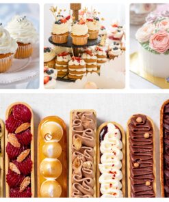 Kootek 32-Piece Piping Bags and Tips Set with 24 Icing Piping Tips, 2 Reusable Pastry Bags 12 Inch, Reusable Piping Icing Bags and Tips, Cake Decorating Kit for Frosting Cookie, Cupcake 32 81xlO 412NL