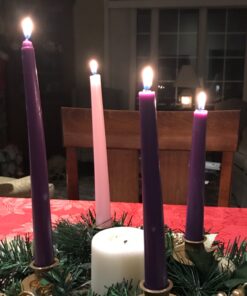 Mega Candles 4 pcs Unscented Christmas Advent Taper Candle, Hand Poured Wax Candles 10 Inch x 7/8 Inch, Holidays, Church, Devotional, Celebration, Party & More 28 81xnWAl31bL