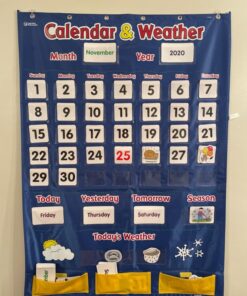 Learning Resources Calendar & Weather Pocket Chart - Classroom Calendar, Calendar and Weather Chart for Classroom, Teacher and Back to School Supplies 53 81xp5LZvPeL