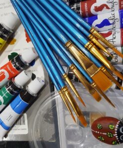 Castle Art Supplies 12 x 12ml Acrylic Paint Set | Value Beginner Set for Starters or Adult Artists | Quality Intense Colors | Smooth to Use on Range of Surfaces | In Neat Presentation Box 12 Count (Pack of 1) 39 81xppr0o9yL