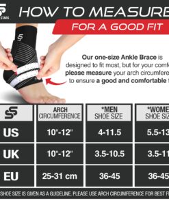 Sleeve Stars Ankle Brace for Women & Men, Achilles & Plantar Fasciitis Relief Compression Sleeve, Foot Brace with Ankle Support Strap, Heel Protector Wrap for Pain, Tendonitis & Sprain (Single/Black) One Size Black 1 26 81xqoWik1gL