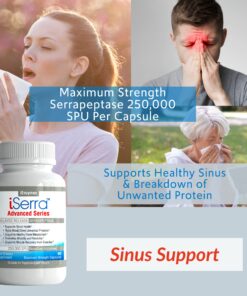 Alternative view of iSerra 250,000 SPU Serrapeptase Enzyme - 90 Maximum Strength Capsules - Up to 12x More Potent Than Other Serrapaptase - Delayed Release Technology-High Potency Non-GMO, Gluten Free, Vegan (Pack of 1) 90 Count (Pack of 1)