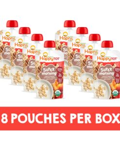 Happy Tot Organics Super Morning Stage 4, Apple Cinnamon, Yogurt, Oats + Super Chia, 4 Ounce Pouch (Pack of 8) packaging may vary Apple Cinnamon, Yogurt, & Oats 4 Ounce (Pack of 8) 9 81xrPbX0srL
