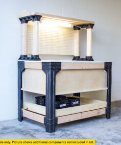 2x4basics 90164MI Custom Work Bench and Shelving Storage System, Black Work Bench with Shelf 53 81xsdJk0jjL