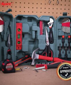 Hi-Spec 49pc Red Home & Garage Tool Kit Set. Essential Hand Tools for DIY Repairs. Complete in a Box 49 Piece 14 81xtMRC1acL