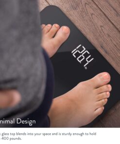 Greater Goods Digital Weight Bathroom Scale, Shine-Through Display, Accurate Glass Scale, Non-Slip & Scratch Resistant, Body Weight (Black) Basic, Black 27 81xtNHqoVsL 5