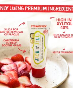 Jack N' Jill Natural Toothpaste for Babies & Toddlers - Safe if Swallowed, Xylitol, Fluoride Free, Organic Fruit Flavor, Makes Tooth Brushing Fun for Kids - Blueberry & Strawberry, 1.76 oz (2 Pack) 1.76 Ounce (Pack of 2) 15 81xuVLMGBSL