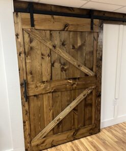 SMARTSTANDARD 8 Feet Heavy Duty Sturdy Sliding Barn Door Hardware Kit -Smoothly and Quietly -Easy to Install -Includes Step-by-Step Installation Instruction Fit 48" Wide Door Panel (J Shape Hanger) 36 81xvBvCshdL