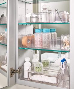 iDesign 43030 Med+ 12" Plastic Divided Vanity Medication and Bathroom Accessory, 12" x 3" x 3.5", Multi-Level Organizer 29 81xxGLcv5iL