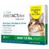 TevraPet FirstAct Plus Flea and Tick Topical for Cats over 1.5lbs, 3 Dose Waterproof Flea and Tick Control/Prevention for 3 Months 3 Doses 36 81xzo1ifAL