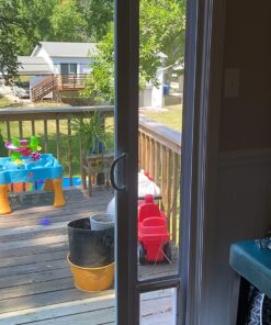 Ideal Pet Products Aluminum Pet Patio Door, Adjustable Height 77-5/8" to 80-3/8", 7" x 11-1/4" Flap Size, White 17 81y1hk5gxEL