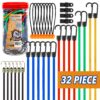Cartman 32 Piece Bungee Cords Assortment Jar Includes 10" 18" 24" 32" 40" Bungee Cord with Hooks, 8" Canopy Tarp Ball Ties and Tarp Clips 32PC 51 81y2Bt8XcaL
