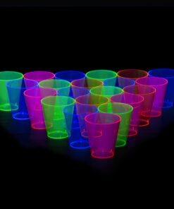 Party Essentials N439176 Hard Plastic 2-Ounce Shot/Shooter Glasses, 120-Count, Multi Neon 12 81y2G51gHoL