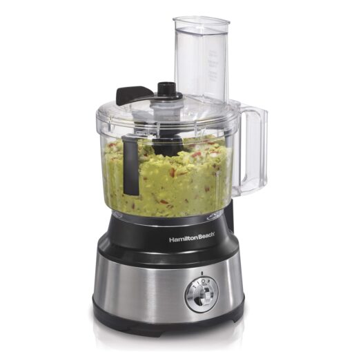 Hamilton Beach Food Processor & Vegetable Chopper for Slicing, Shredding, Mincing, and Puree, 10 Cups + Easy Clean Bowl Scraper, Black and Stainless Steel (70730) 10 Cups - Bowl Scraper 10 Cup Food Processor