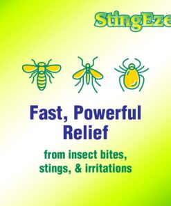 StingEze MAX Bug Bite Relief, Maximum Itch Relief from Bug Bites and Stings, Stops Pain, Relieves Itching, Reduces Infection - 0.5 oz Travel Pen Dauber 22 81y4tY233cL