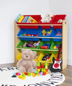 Humble Crew, Natural/Primary Kids' Toy Storage Organizer with 12 Plastic Bins, 34*35*15.5inch 35 81y5EM8ZrLL