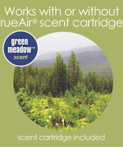 Hamilton Beach TrueAir Plug-Mount Air Freshener Odor Eliminator for Common Household-Tobacco, Pet, Bathroom & Trash, On/Off Fan, with Carbon Filter + Green Meadow Cartridge, White (04530GM) Plug Mount Odor Eliminator/Air Freshener 28 81y627wuLL