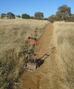 Magna Cart Personal 150 Pound Capacity Aluminum Folding Hand Truck with Telescopic Handle and Foldable Wheels for Industrial, Black and Red Black/Red 48 81y677XjzL