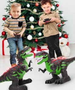 Alternative view of TEMI 8 Channels 2.4G Remote Control Dinosaur Toys for Kids 3 4 5 6 7 Years, Electric Stunt RC Walking T- Rex Toy with Lights and Sounds Powered by Rechargeable Battery, Gift for Boys 1 pack with remote