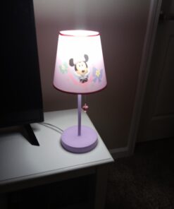 Idea Nuova Disney Minnie Mouse Stick Table Kids Lamp With Pull Chain, Themed Printed Decorative Shade, Pink Minnie Bow-Tique 38 81y6ssqNWFL