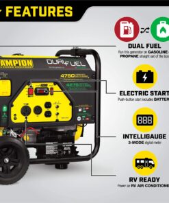 Champion Power Equipment 76533 4750/3800-Watt Dual Fuel RV Ready Portable Generator with Electric Start 34 81y7oWV2PAL