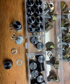 WMYCONGCONG 20 PCS B10K 10K Ohm Knurled Shaft Linear Rotary Taper Potentiometer with Black Knob(WH148) Kit 21 81y8DOhrIL