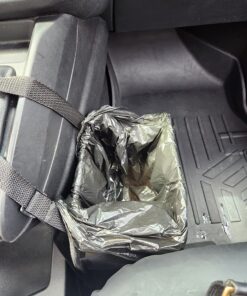 KMMOTORS Car Trash Can, Leather Trash Bag Foldable Hanging bin, Cute car Gadgets, Garbage Container, Vegan Leather(Medium, Black) Medium 36 81y8fpvf6gL