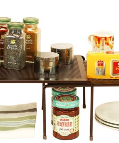 Deco Brothers Expandable Cabinet Shelf Organizer for Kitchen Cabinet and Counter, Bronze 30 81y8olaqL7L