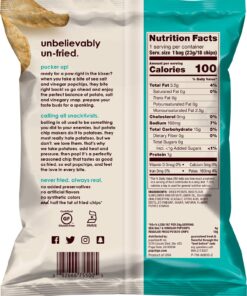 Alternative view of popchips Sea Salt & Vinegar Potato Chips Single Serve 0.8 oz Bags (Pack of 24) (F-AR-75500)