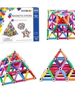 ELONGDI 130 Pieces - Magnetic Building Sticks Building Blocks Set, Magnet Educational Toys Magnetic Blocks Sticks Stacking Toys Set, Non-Toxic Building Toy 3D Puzzle with Storage Bag 27 81y9so7tspL