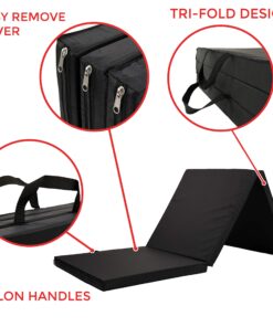 Sunny Health & Fitness Folding Gymnastics Tumbling Mat - Extra Thick with Carry Handles - for Exercise, Yoga, Fitness, Aerobics, Martial Arts, Cardio 6 FT x 2 FT 15 81yBNYMuNIL