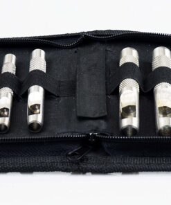 SE Heavy-Duty 12-Piece Hollow Leather Punch Set - High Carbon Steel, Machined Grip, 1/8" to 3/4" Sizes - Includes Zipper Pouch for Gasket, Leather, and Light Metal Work - 791LP 12 81yFWQsK2IL