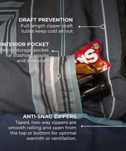 TETON Sports Junior Sleeping Bags – Finally, Sleeping Bag for Boys, Girls, all Kids, Warm and Comfortable; For all camping weather and built to last Blue (Blue Liner) Junior 20F 15 81yFbq5xeeL