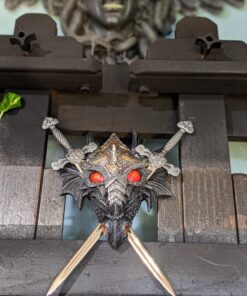 Dragon Crest Armored Dragon Wall Crest Castle Theme Decoration Gift, No Size, Silver/Black/Gold 9 81yHW0qmfqL