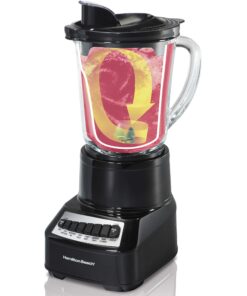 Hamilton Beach Wave Crusher Blender For Shakes and Smoothies With 40 Oz Glass Jar and 14 Functions, Ice Sabre Blades & 700 Watts for Consistently Smooth Results, Black & Stainless Steel (54220) 18 81yIYLkH8nL