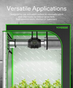 VIVOSUN 4 Inch Air Carbon Filter Smellines Control with Australia Virgin Charcoal for Inline Duct Fan, Grow Tent, Pre-filter Included, Reversible Flange 4" x 12" 28 81yIhsAnlL