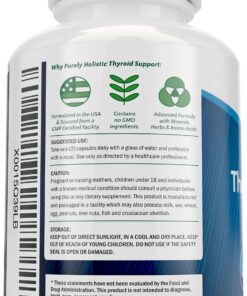 Purely Holistic Thyroid Support Supplement with Iodine - 120 Capsules - 2 Month Supply - with L-Tyrosine, B12, Magnesium, Ashwagandha, Kelp & More - Formulated for Women - Non GMO 28 81yIlvhQ8aL