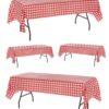 Oojami Pack of 4 Plastic Red and White Checkered Tablecloths - 4 Pack - Picnic Table Covers 54" x 108" Rectangle 21 81yIo0k9SjL